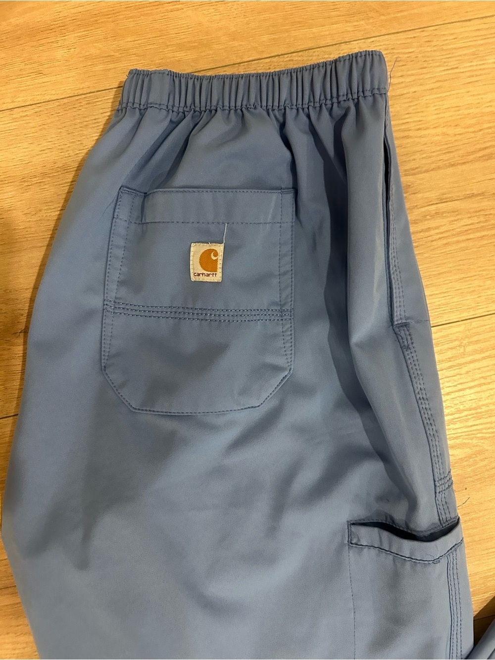 Carhartt Women's Elastic Waist Scrub Pants in Slate Blue - Picture 2 of 5